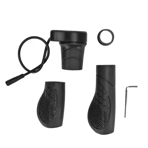 Electric Bike Left Side Half Handle Rubber ABS Metal 76X Half Twist Throttle Grip Fit for Bafang Mid