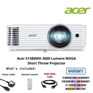 Acer S1386WH 3600 Lumens WXGA Short Throw Projector