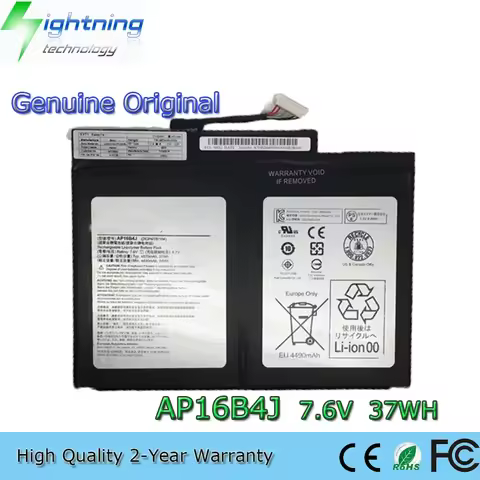 New Genuine Original AP16B4J 7.6V 37Wh Laptop Battery for Acer Switch Alpha 12 SA5-271 SA5-271P SW51