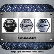 Vespa 80th Anniversary Embossed Sticker