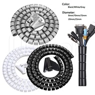 Flexible Spiral Cable Wire Protector With Zipper / Computer Cord Organizer Protective / TV Cord Wrap