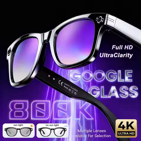 4K AI Smart Glasses Photochromic HD Glasses Multifunctional Camera Bluetooth Call Voice Assistant Mu