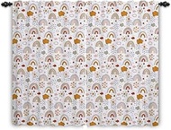 ggaimwf Rainbow Curtains with Pencil Pleat, Sun Clouds, Hobo Style, Rainbow Curtains, Children's Roo