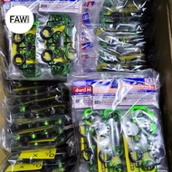 HIJAU Tamiya medium matte green spiral rims + superhard lettering fully cowled 30th anniversary tire