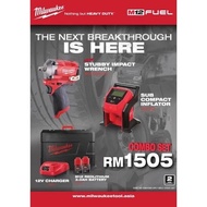 MILWAUKEE Stubby impact wrench and compact inflator