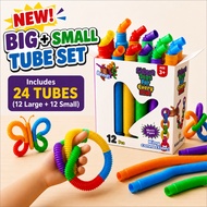 12pcs 6 Colors Pop & Twist Tube - Fidget Toy – Pop Tube Fidget - Children gift with Colors Box for S
