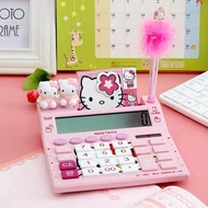 เครื่องคิดเลข ขนาดใหญ่ หน้าจอ 12 หลัก ลายคิตตี้ Hello Kitty ใช้ถ่าน AA 1ก้อน ใช้พลังงานแสงอาทิตย์ KT