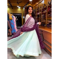 new georgette gown with dupatta for women's