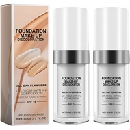 2 Pack Colour Changing Foundation,30ml Color Changing Foundation,Mature Skin Foundation,Flawless Col