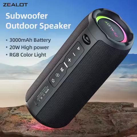 ZEALOT-S49PRO Portable Bluetooth Speaker 20W IPX6 Waterproof Powerful Sound Box Bass Boost Dual Pair