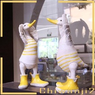 [Chiwanji2] Duck Figurine Resin Duck Figurine Creative Cartoon Duck Decor Tabletop Duck Sculpture Re
