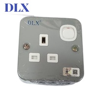 DLX METAL CLAD 13A 1G SINGLE D6O11 , 13A 2G DOUBLE D6022  SWITCH SOCKET