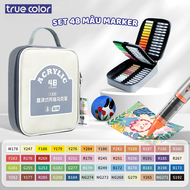 Set 48/60 Màu Acrylic Marker Đầu Brush Bộ Bút Marker Acrylic Đa Dạng Màu Sắc - Màu Marker Sử Dụng Tr