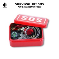 SURVIVAL KIT SOS 7 IN 1 EMERGENCY TOOLS - PERALATAN SURVIVAL BUSHCRAFT