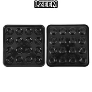 LZEEM Pool Ball Tray, 16 Holes Plastic Billiard Ball Tray, Billiard Accessories Black Billiard Ball 