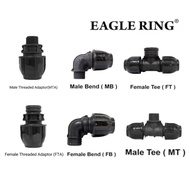 Poly Fitting MTA FTA Female Elbow Male Tee Poly Pipe Connector HDPE Sambungan Paip Air Accessories