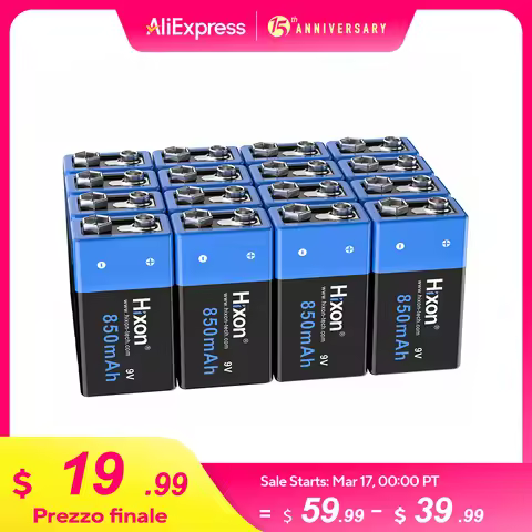 New 6f22 9v 850mah Lithium Ion Rechargeable Battery 9V Multimeter Lithium Microphone Metal Detector 