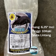030MM X 157MM (6.25"Inci)X 40MD X 91.4Mtr Jaring Pukat Ikan / Mata Lintang / Isi Kosong / Warna Puti