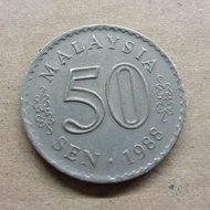 TP 40 KOIN KUNO 50 SEN MALAYSIA LAMA TAHUN 1988