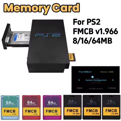 Free McBoot Memory Card for Sony PS2 Game Consoles FMCB Saver 8MB/16MB/64MB for Sony Playstation2 FM