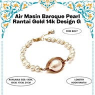 Pearlsabah [Pearl Gold Water Lobster Hook Chain] Chain 14k Gold | Pearl Water | Hand Chain