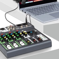 ♚4 Channel Audio Mixer Input 48VPhantom Power Stereo DJ Studio Streaming Audio Mixer with Built- G⚡