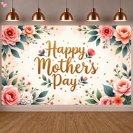 (70.8 x 43.3 Inch)Large Happy Mother's Day Banner, 3D Effect Pink Floral Heart Balloon Photography B