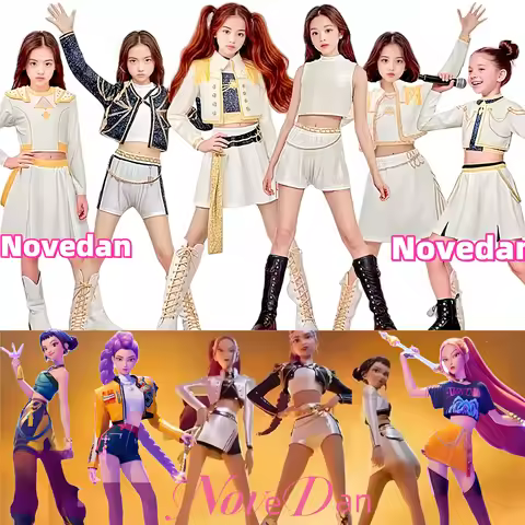 2025 New Anime Demon Hunter Cosplay Costume K Pop Huntrix Zoey Mira Rumi Cosplay Golden Black White