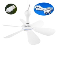 16.5inch Portable Camping Fan Tent Fan Gazebo Ceiling Fan with 6 Blades 5W USB Canopy Hanging Fan for Office Bedroom