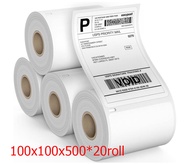 ลาเบล 100x150x20 roll ขนาด กระดาษปริ้นสติกเกอร์  กระดาษความร้อน สติ๊กเกอร์บาร์โค้ด สำหรับปริ้นใบปะหน
