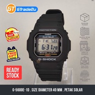 Original G Shock Men G-5600E-1D G-5600E-1 G5600E-1D Digital Petak Tough Solar Watch Black Resin Band [READY STOCK]
