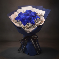 格蘭花店 - 鮮花花束 (厄瓜多爾藍玫瑰12枝及襯花等) [FB14925]
