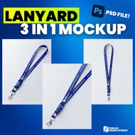 3 IN 1 Lanyard Mockup Premium | Template Brand Custom | High Quality PSD