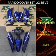 RAPIDO BODY COVER SET ASSEMBLY YAMAHA LC135 4S 5S V2 SNIPER GP 135 - BLUE (STICKER TANAM/AIRBRUSH) C