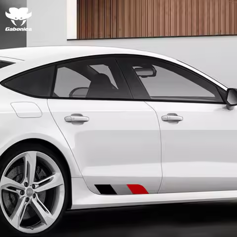 2 Pcs Tricolor Stripe Car Decal Door Side Stickers For Audi TT A3 A4 A5 A6 A7 A8 B5 B6 B7 B8 8P C6 C