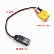 Futaba JR Plug Servo to XT60 Female 22AWG SIlicone RC Remote jumper Connector Cable
