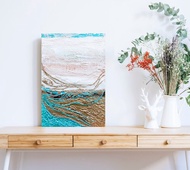 白色、金色和綠松石色的抽象原畫