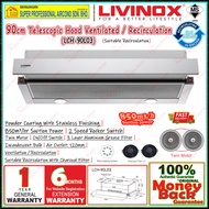 Livinox Telescopic Hood LCH-90L03 90cm Recirculation Hood / Livinox Domino Induction Hob LEH-2000I B