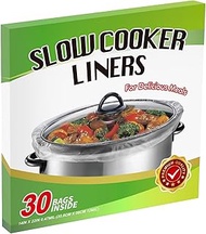 30×Slow Cooker Liners and Cooking Bags, Extra Large Cooking Liner Disposable Pot Bags, Fit 6QT to 10