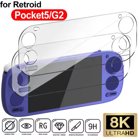 Anti-scratch Tempered Glass Cover For Retroid Pocket 5/Pocket G2 Game Console Ultra HD Screen Protec
