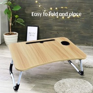 Laptop Bed Tray Table with Tablet Slot and Cup Slot  Folding Desk Portable