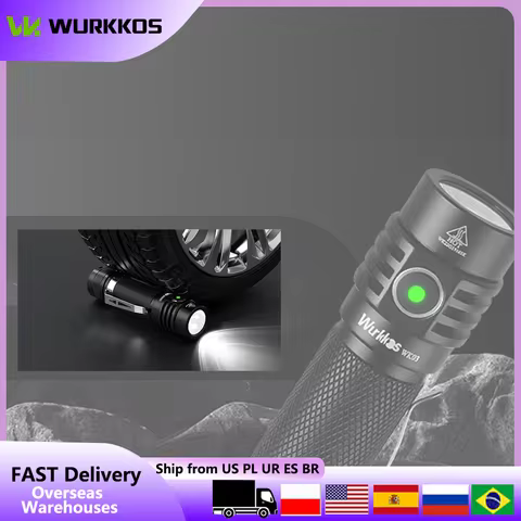 Wurkkos WK03 1800LM Mini EDC Flashlight with Range 194M IPX8 Waterproof High CRI Rechargeable Use fo
