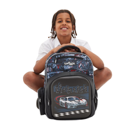 Smiggle - 【0.6kg 人體工學護脊】賽車款 14L 護脊書包 兒童背包 背囊| 兒童旅行袋| 黑色 ｜幼兒書包｜平行進口