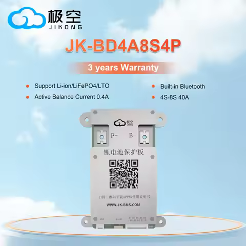 JIKONG JK BMS 4S 5S 6S 7S 8S Lifepo4 BMS BD4A8S4P 12V 24V WITH 0.4A Active BMS 40A 60A Lifepo4 Li-Io