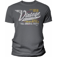 Men's cotton T-shirt 65th Birthday Gift Shirt for Men - Vintage 1958 Aged to Perfection - Racing-65t