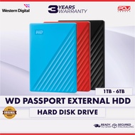 WD Western Digital My Passport 1TB / 4TB / 6TB / USB 3.0 Portable External Hard Disk Drive Blue / Re