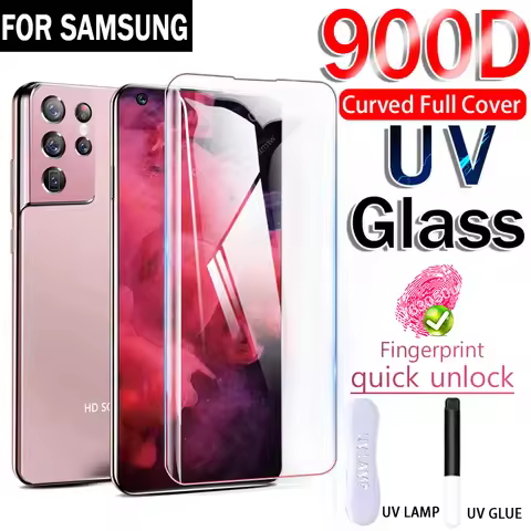 900D UV HD Tempered Glass For Samsung Galaxy S24 S23 S21 S22 Ultra Plus FE Screen Protector for Note
