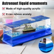 Cruise Ship Fluid Bottle Unsinkable Ships Titanic Cruise Ship Model Liquid Wave Cruise Ship Desktop 