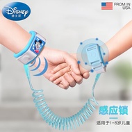 迪士尼宝宝（Disney Baby）防走失手环儿童老人防丢绳宝宝牵引绳安全绳夜间反光绳 米奇蓝-夜光感应锁