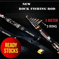 Joran Pancing Carbon Fiber Sea Fishing Rod 3M 6 Segments 3 Meter Tongkat Stik Pancing Stick Pancinga